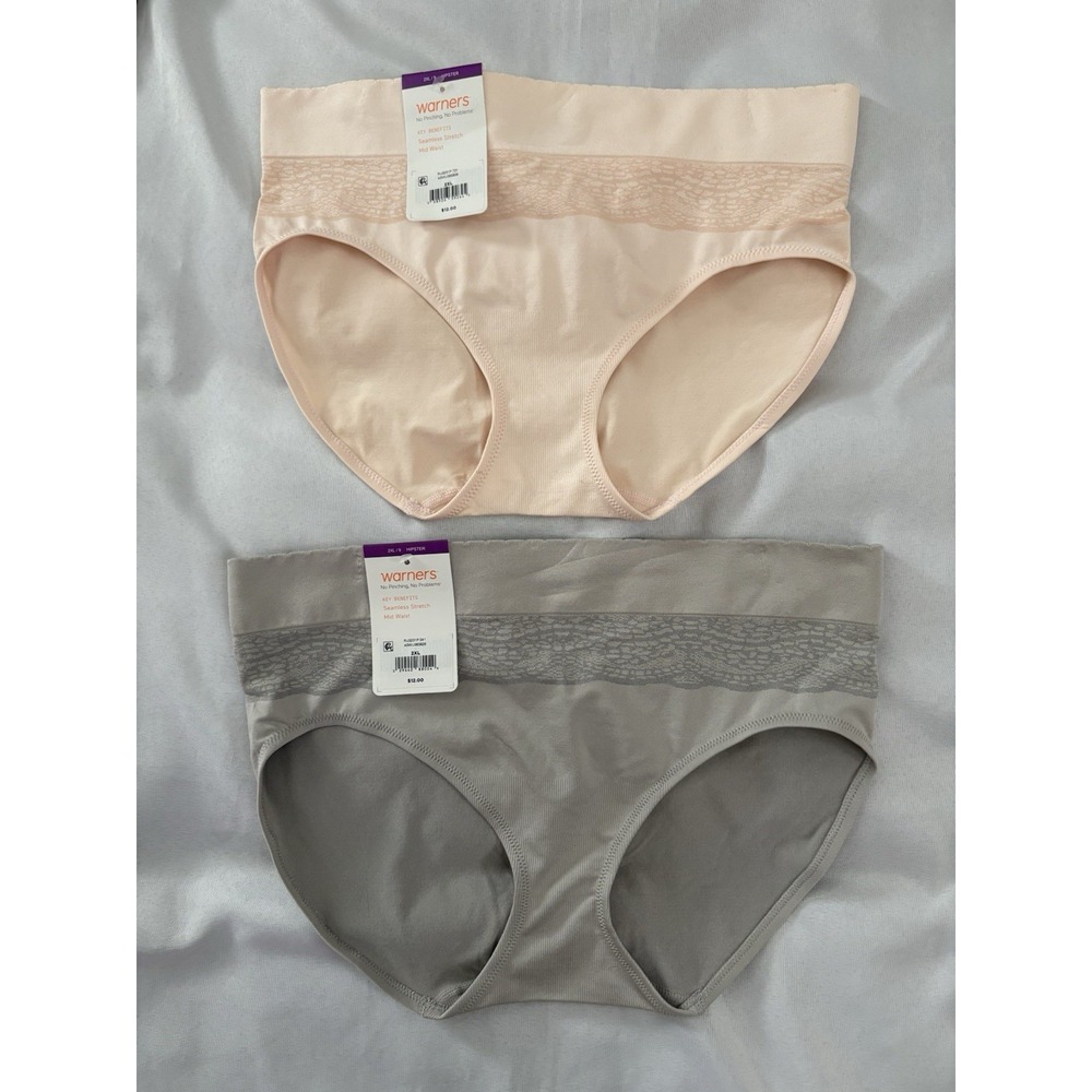 NEW Warners Panty No Pinch No Problems Hipster Panties 2 Pair Women's 2XLarge 9